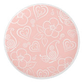 Decoratief bloempatroon keramische knop (Voorkant)