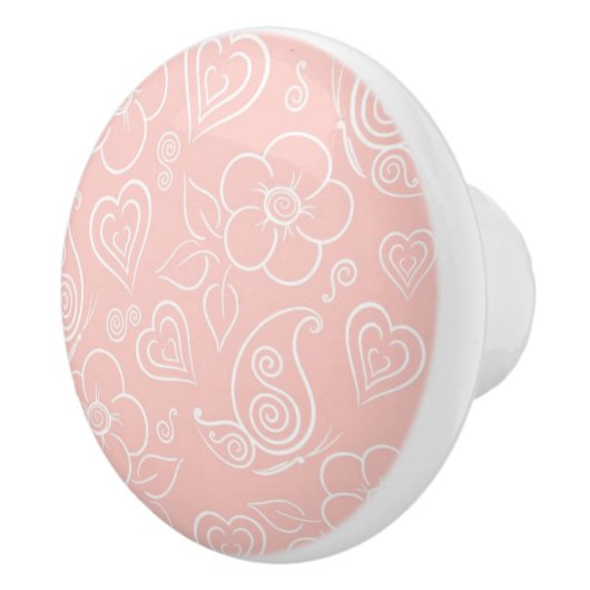 Decoratief bloempatroon keramische knop (Rechts)