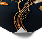 Decoratief bloempatroon met porselein-look poster (Hoek)