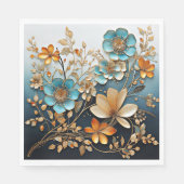 Decoratief bloempatroon met porselein-look servet (Voorkant)