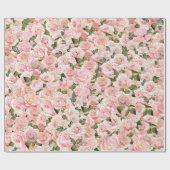 Decoratief Blush Pink Gold Glam Roos Botanisch Cadeaupapier (Vlak)
