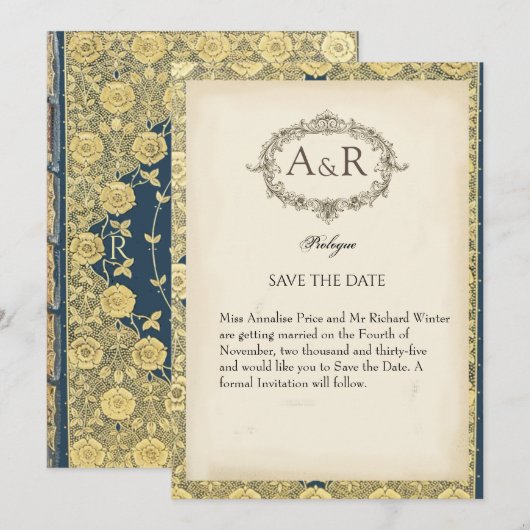 Decoratief  boek met de titel Wedding Save The Date (Voorkant / Achterkant)