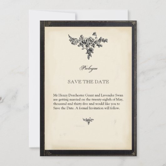 Decoratief boek save the date (Voorkant)