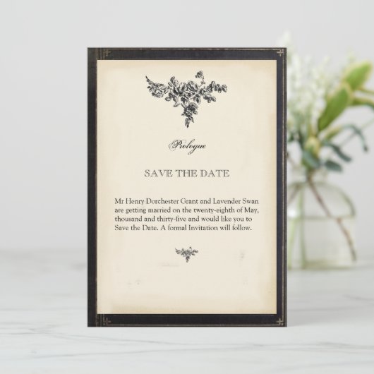 Decoratief  boek save the date (Staand voorkant)