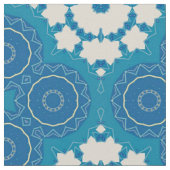Decoratief Boho Chic Blue en White Geometric Stof (Close Up)