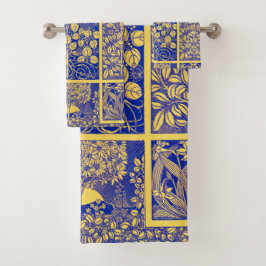 decoratief botanisch art nouveau-patroon bad handdoek