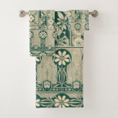 Decoratief botanisch art nouveau patroon bad handdoek (Insitu)