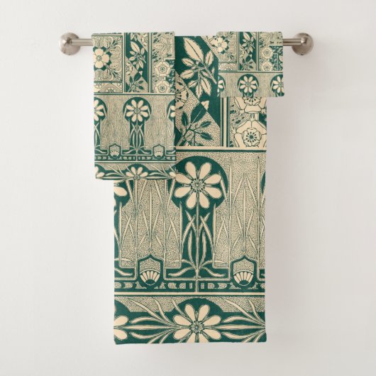 Decoratief botanisch art nouveau patroon bad handdoek (Insitu)