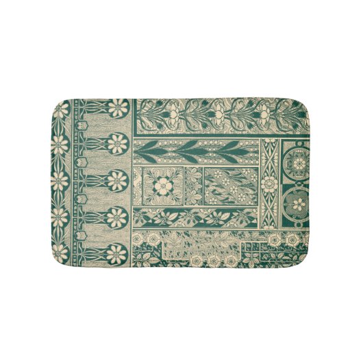 Decoratief botanisch art nouveau patroon badmat (Voorkant)