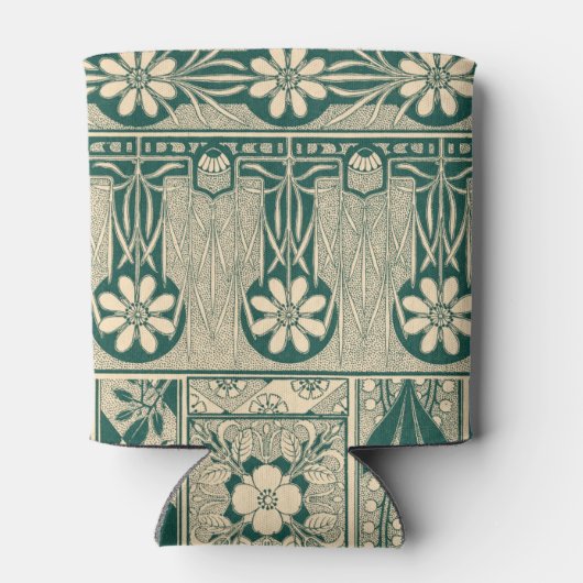 Decoratief botanisch art nouveau patroon blikjeskoeler (Achterkant)