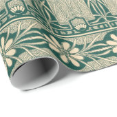 Decoratief botanisch art nouveau patroon cadeaupapier (Rol Hoek)