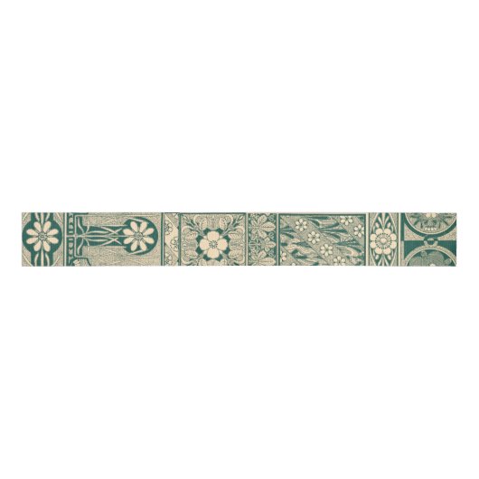 Decoratief botanisch art nouveau patroon grosgrain lint (Voorkant)