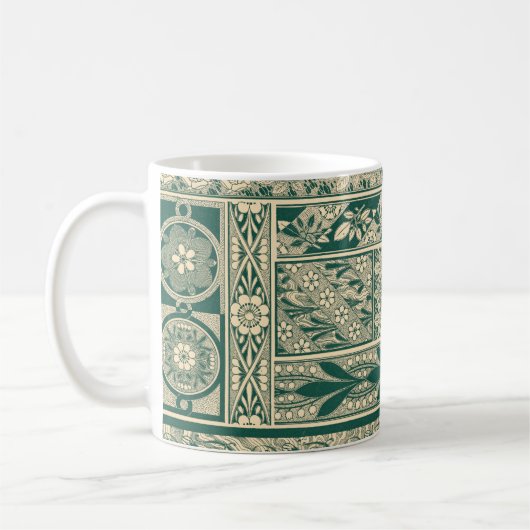 Decoratief botanisch art nouveau patroon koffiemok (Links)
