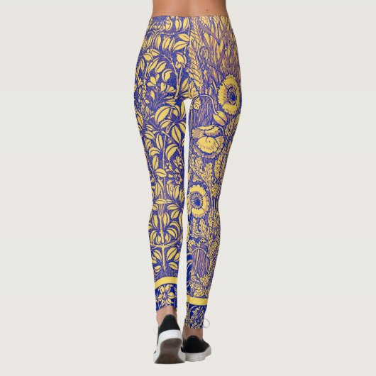  decoratief botanisch art nouveau-patroon leggings (Achterkant)