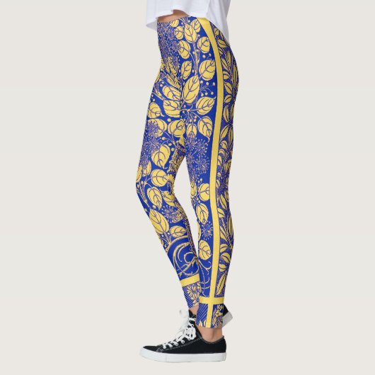  decoratief botanisch art nouveau-patroon leggings (Links)