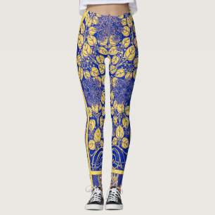 decoratief botanisch art nouveau-patroon leggings