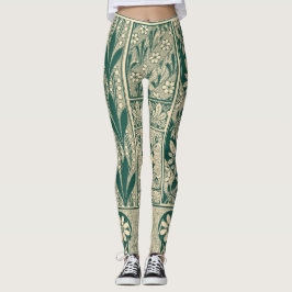 Decoratief botanisch art nouveau patroon leggings