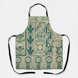 Decoratief botanisch art nouveau patroon schort
