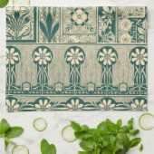 Decoratief botanisch art nouveau patroon theedoek (Gevouwen)