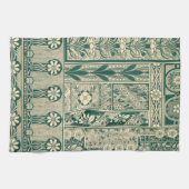 Decoratief botanisch art nouveau patroon theedoek (Horizontaal)