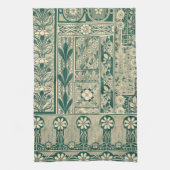 Decoratief botanisch art nouveau patroon theedoek (Verticaal)