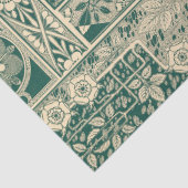 Decoratief botanisch art nouveau patroon tissuepapier (Detail)