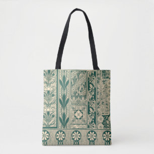 Decoratief botanisch art nouveau patroon tote bag