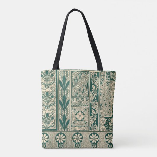 Decoratief botanisch art nouveau patroon tote bag (Achterkant)