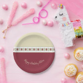 Decoratief Bourgogne Floral Papieren Bordje (Feest)