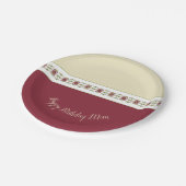 Decoratief Bourgogne Floral Papieren Bordje (Gekanteld)