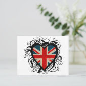 Decoratief Brits hart Briefkaart (Staand voorkant)