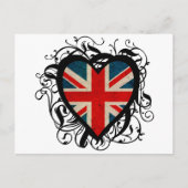 Decoratief Brits hart Briefkaart (Voorkant)