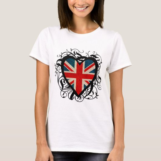 Decoratief Brits hart T-shirt (Voorkant)