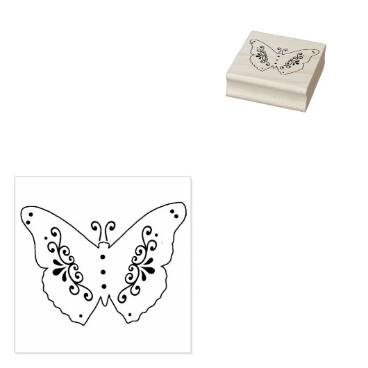 Decoratief Butterfly Rubber Stempel (Gestempeld)