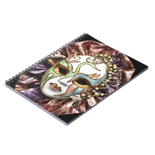 Decoratief carnavalmasker notitieboek (Linkerzijde)