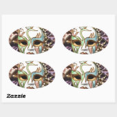 Decoratief carnavalmasker ovale sticker (Vel)