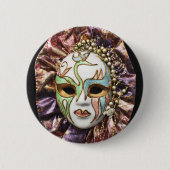 Decoratief carnavalmasker ronde button 5,7 cm (Voorkant)