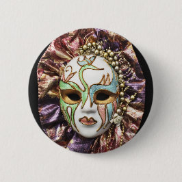 Decoratief carnavalmasker ronde button 5,7 cm