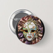 Decoratief carnavalmasker ronde button 5,7 cm (Voorkant /achterkant)
