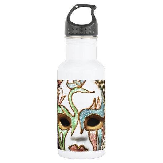 Decoratief Carnavalsmasker Waterfles (Voorkant)
