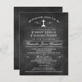 Decoratief Chalkboard Eerste Heilige Communie Kaart (Voorkant / Achterkant)