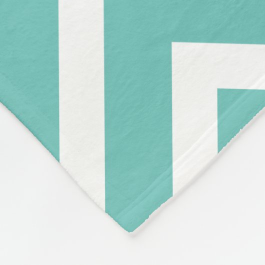 Decoratief Chevron Pattern Licht Blauwgroen en wit Fleece Deken (Hoek)