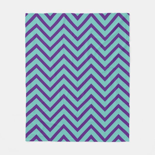 Decoratief Chevron Pattern Light Blauwgroen en Paa Fleece Deken (Voorkant)