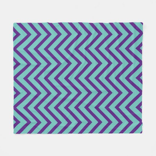 Decoratief Chevron Pattern Light Blauwgroen en Paa Fleece Deken (Voorkant (Horizontaal))