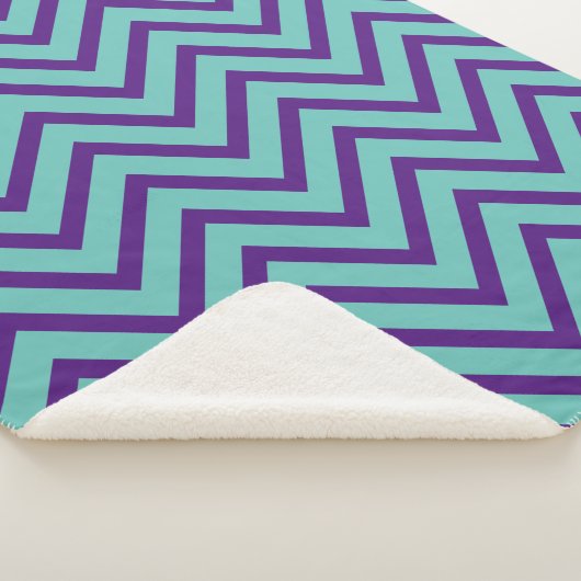 Decoratief Chevron Pattern Light Blauwgroen en Paa Sherpa Deken (3/4)