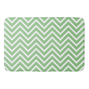 Decoratief Chevron Pattern Sage and White Badmat