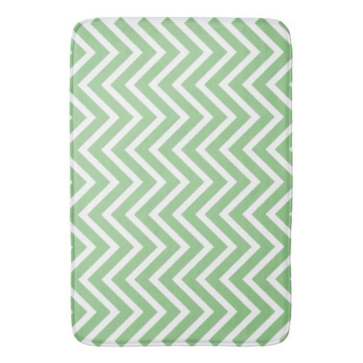 Decoratief Chevron Pattern Sage and White Badmat (Voorkant Verticaal)