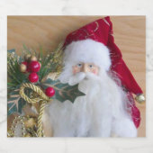DECORATIEF CHRISTMAS SANTA SPARKLING WIJNETIKET (Enkel label)