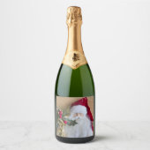 DECORATIEF CHRISTMAS SANTA SPARKLING WIJNETIKET (Voorkant)