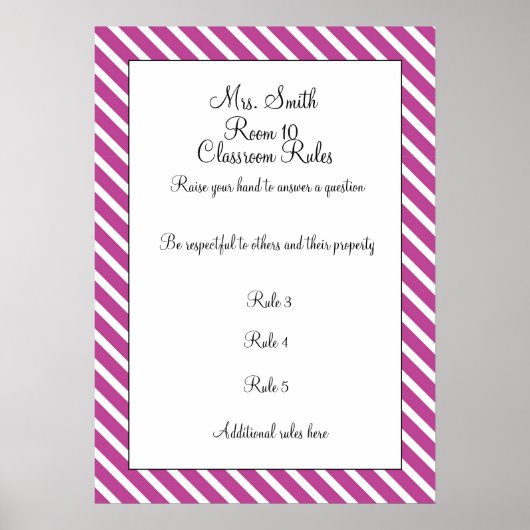 Decoratief Classroom Rules Poster (Voorkant)